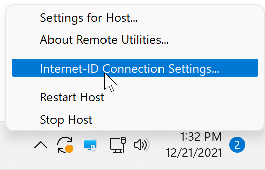 Internet-ID connection settings