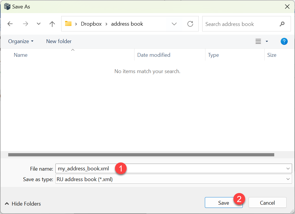 Select Dropbox folder