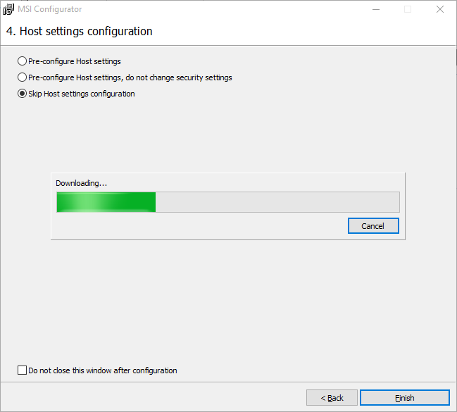 Downloading custom installer