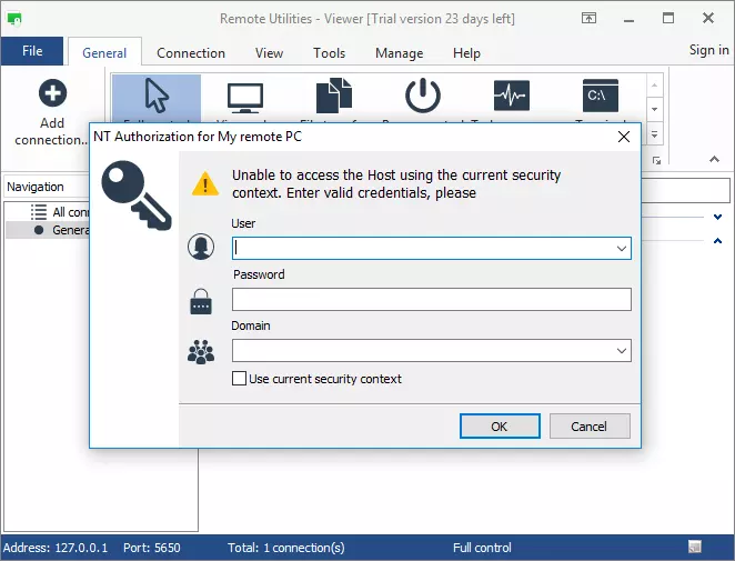 Windows Security auth prompt