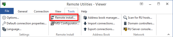 Remote Install Tool button on Viewer toolbar