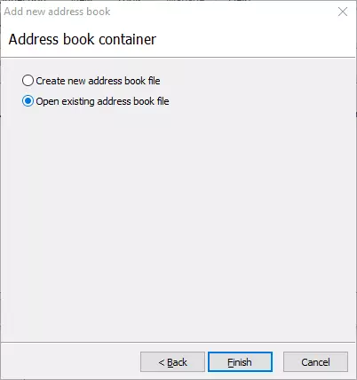 Open existing address book