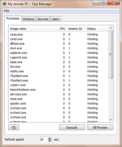 Remote task manager