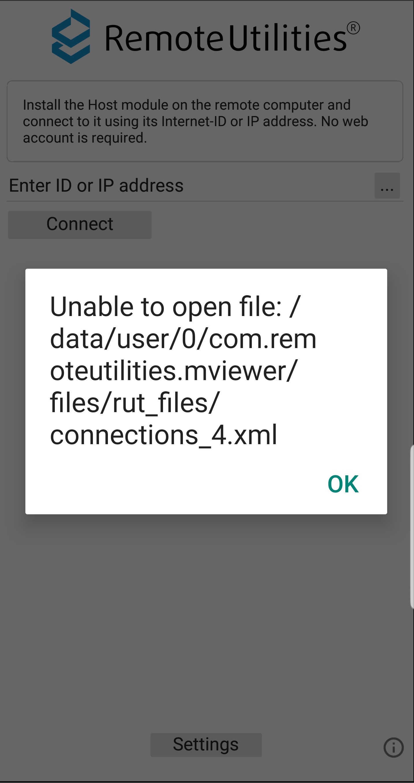 Android client errors make it unusable