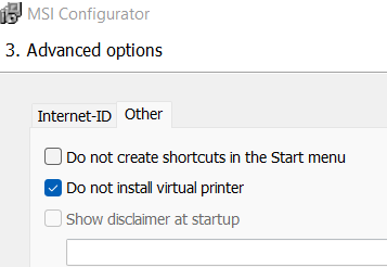 Show disclaimer at startup is disabled