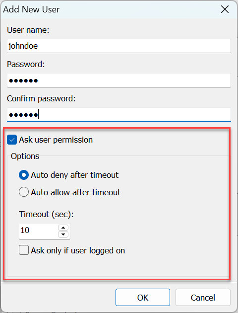 User specific settings