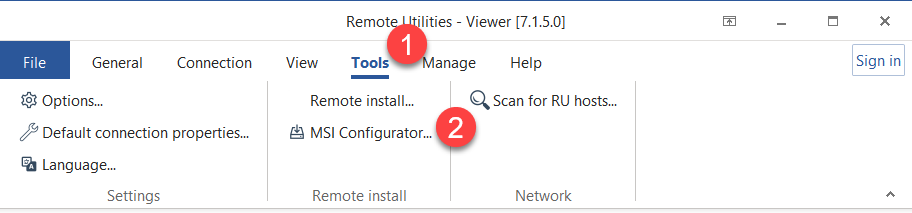 MSI Configurator button