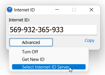 Select ID server menu