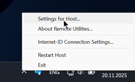 Settings for Host