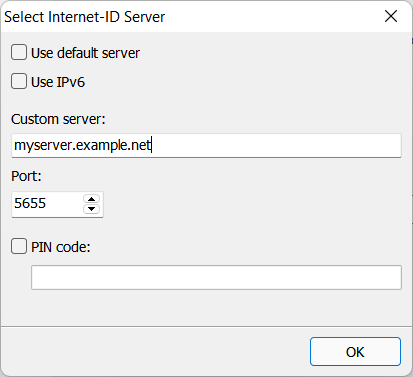 Aangepaste ID Server