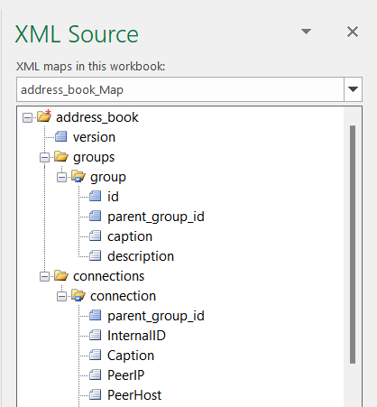 XML source pane