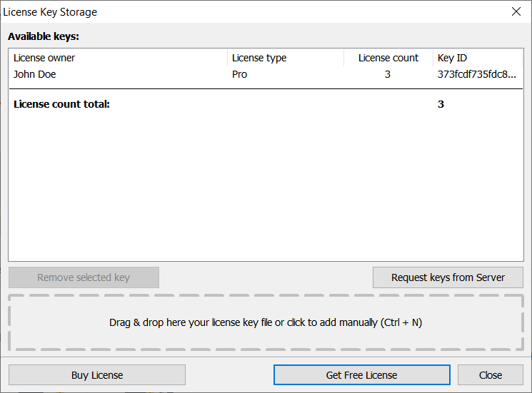 Viewer's License key storage