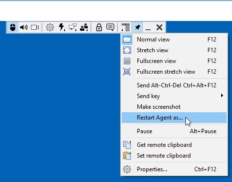 Restart Agent as menu item