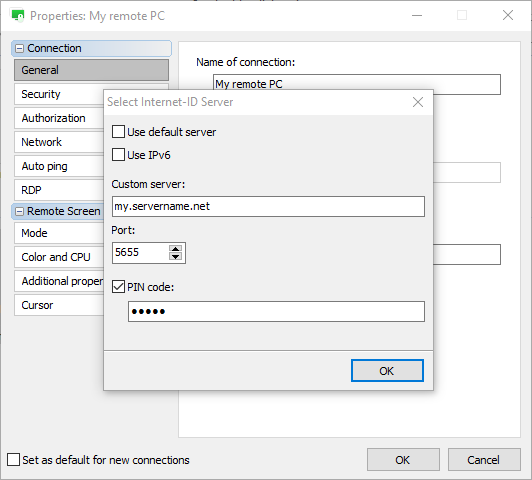 Set PIN in the Viewer config