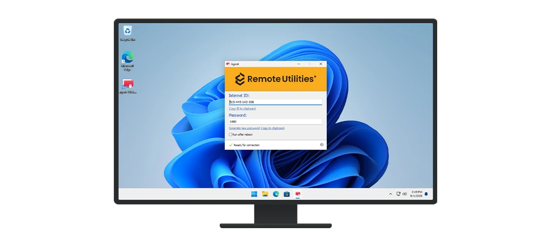 Windows コンピュータ上の Remote Utilities Agent