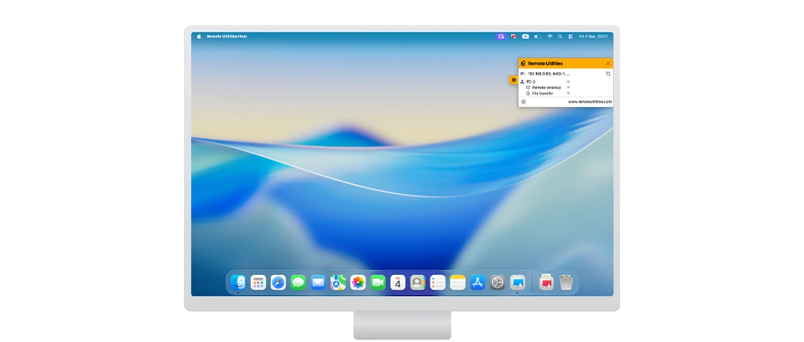 Mac 上の Remote Utilities Host