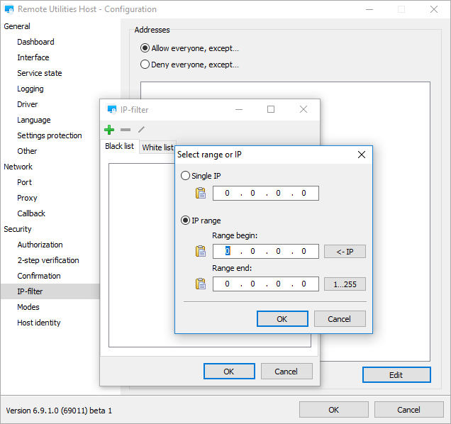 IP filtering