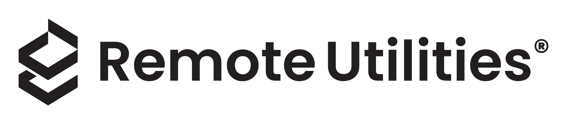 Logo di Remote Utilities, nero su bianco